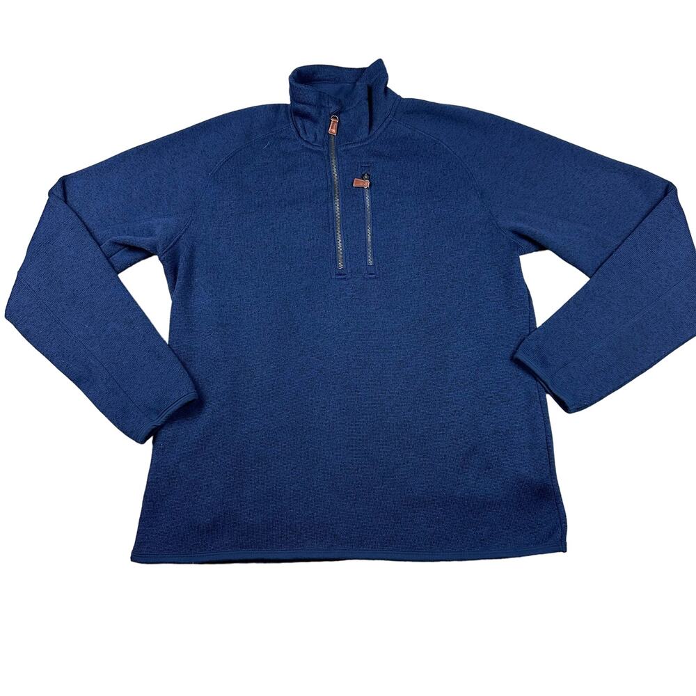 The Normal Brand Size M‎ Mens Blue Lincoln Fleece Lined 1/4 Zip Pullover Sweater